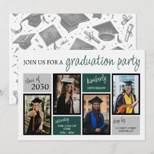 School Colours Graduation Party Invitation