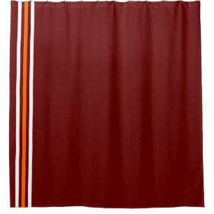 School Colours Maroon White Orange Shower Curtain