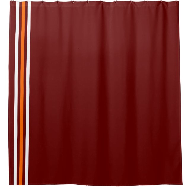 School Colours Maroon White Orange Shower Curtain (Front)