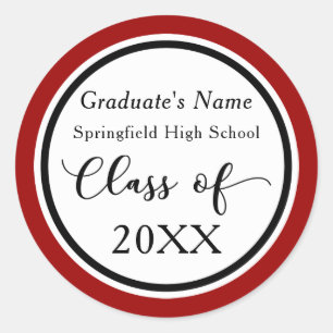 School Colours Modern Design Graduation Celebratio Classic Round Sticker
