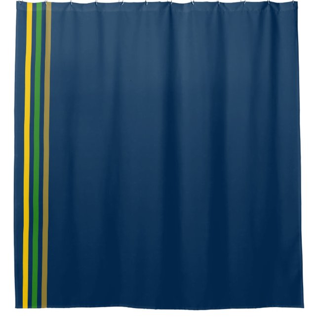 School Colours Navy Gold Green and Yellow Shower Curtain (Front)