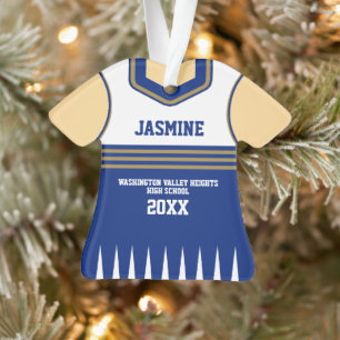 School Colours Personalised Cheerleader Uniform Ornament
