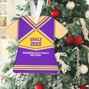 School Colours Personalised Cheerleader Uniform Ornament