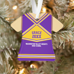 School Colours Personalised Cheerleader Uniform Ornament