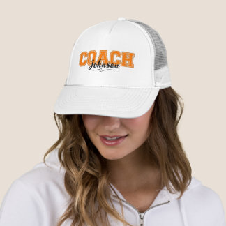 School Colours Personalised Coach-Orange and White Trucker Hat