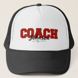 School Colours Personalised Coach-Red and Gold Trucker Hat