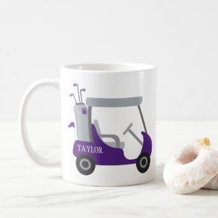 School Colours - Purple & Grey Golf Cart Coffee Mug