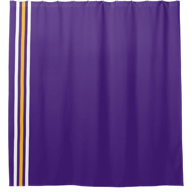 School Colours Purple White Gold Yellow Shower Curtain (Front)