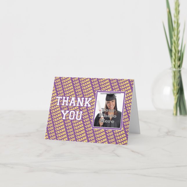 School Colours Thank You Note Card (Front)