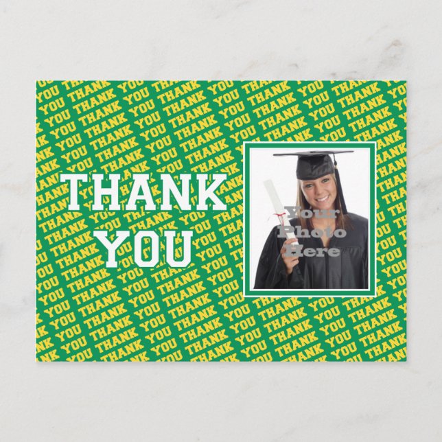 School Colours Thank You Postcard (Front)