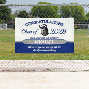School Colours with Mascot Graduation Banner