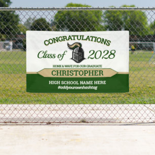 School Colours with Mascot Graduation Banner
