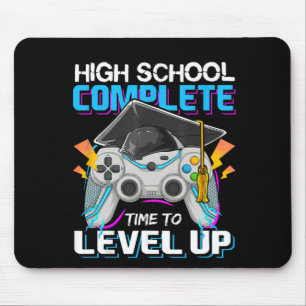 School Complete Time To Level Up Video Game Gradua Mouse Mat