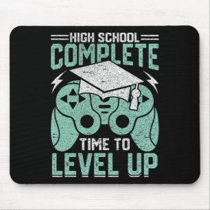 School Complete Time To Level Up Video Game Gradua Mouse Mat