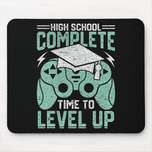 School Complete Time To Level Up Video Game Gradua Mouse Mat (Front)