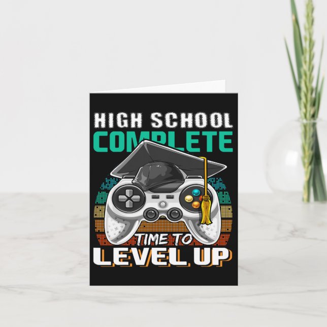 School Complete Video Game Senior Graduation Gift  Card (Front)