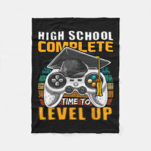 School Complete Video Game Senior Graduation Gift  Fleece Blanket