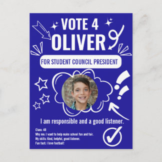 School Council Voting Template for Kids Postcard