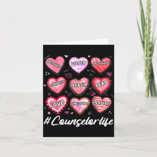 School Counseling Counselor Life Hearts School Val Card