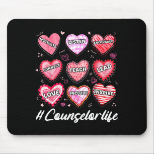 School Counseling Counselor Life Hearts School Val Mouse Mat