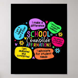 School Counsellor Affirmations Mental Health Aware Poster