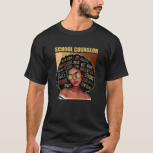 School Counsellor Afro African American Black Hist T-Shirt