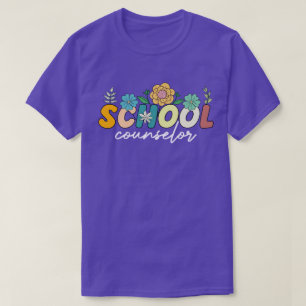 School Counsellor Appreciation Wildflower Colourfu T-Shirt