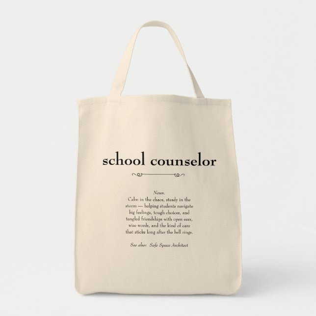 School Counsellor Definition Appreciation Gift Tote Bag (Front)