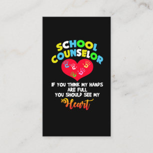 School Counsellor Full Heart Appreciation Gift Business Card