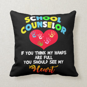 School Counsellor Full Heart Appreciation Gift Cushion