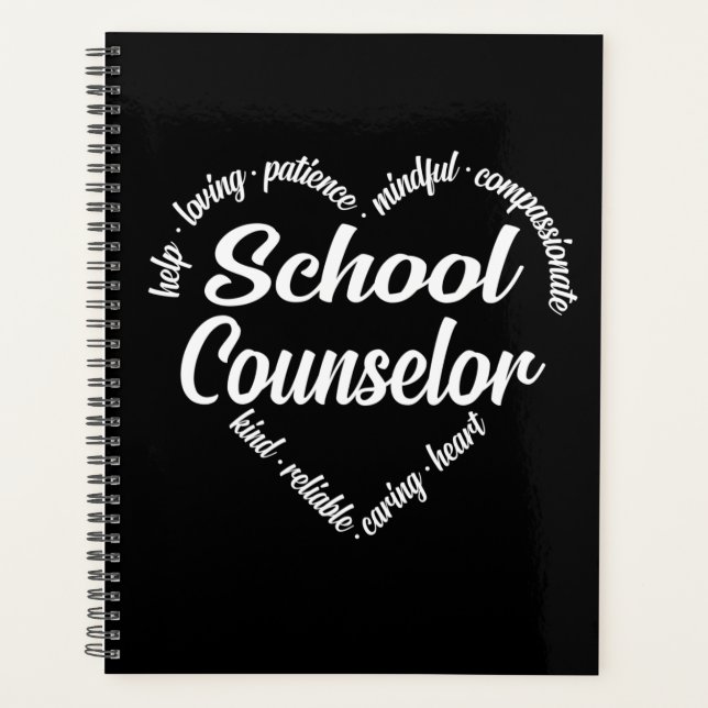 School Counsellor Heart Word Cloud Planner (Front)