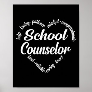School Counsellor Heart Word Cloud Poster