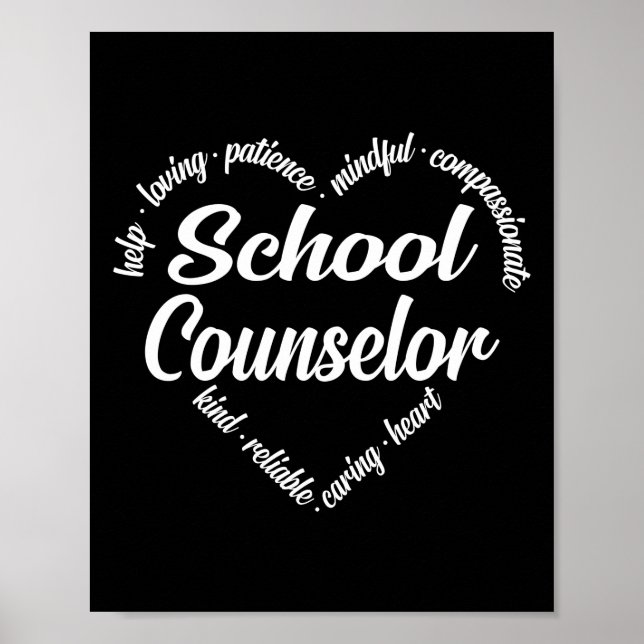 School Counsellor Heart Word Cloud Poster (Front)