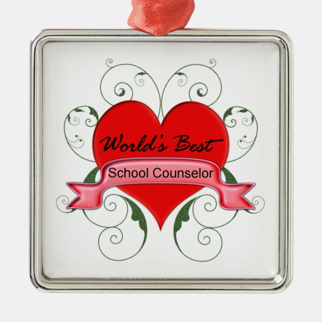 School Counsellor Metal Tree Decoration (Front)