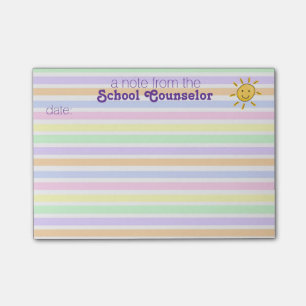 School Counsellor Pastel Stripe Post-it® Notes