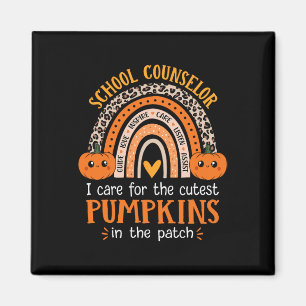 School Counsellor Rainbow Leopard Print Halloween  Magnet