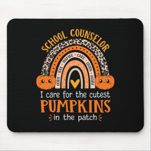 School Counsellor Rainbow Leopard Print Halloween Mouse Mat