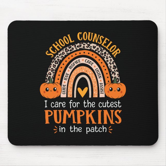 School Counsellor Rainbow Leopard Print Halloween  Mouse Mat (Front)
