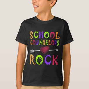 School Counsellor Rock Heart Book School Counselin T-Shirt