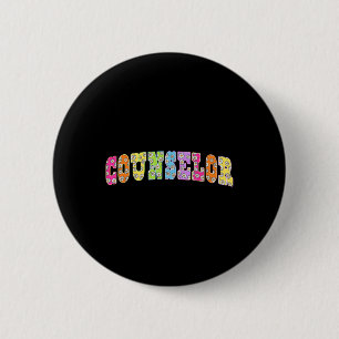School Counsellor Squad Teacher Floral Back To Sch 6 Cm Round Badge