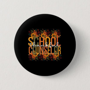 School Counsellor Thanksgiving School Counseling  6 Cm Round Badge