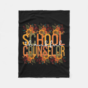 School Counsellor Thanksgiving School Counseling  Fleece Blanket