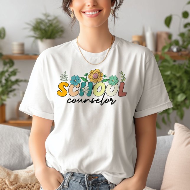 School Counsellor Wildflower Teacher Cute Mum Funn T-Shirt (Creator Uploaded)