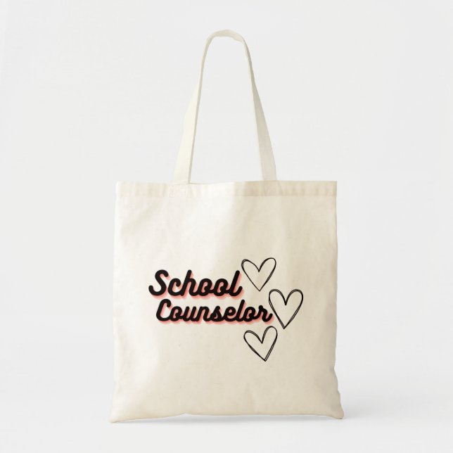 School Counsellor With Hearts Tote Bag (Front)