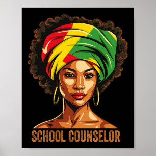 School Counselor Afro African American Black Histo Poster