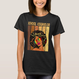 School Counselor Afro African American Black Histo T-Shirt