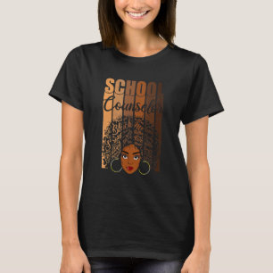 School Counselor Black History Apparel Afro Melani T-Shirt