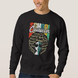 School Counselor Black History Month Afro Melanin  Sweatshirt