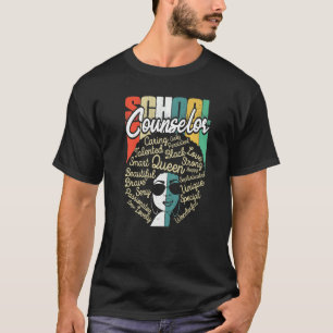 School Counselor Black History Month Afro Melanin  T-Shirt