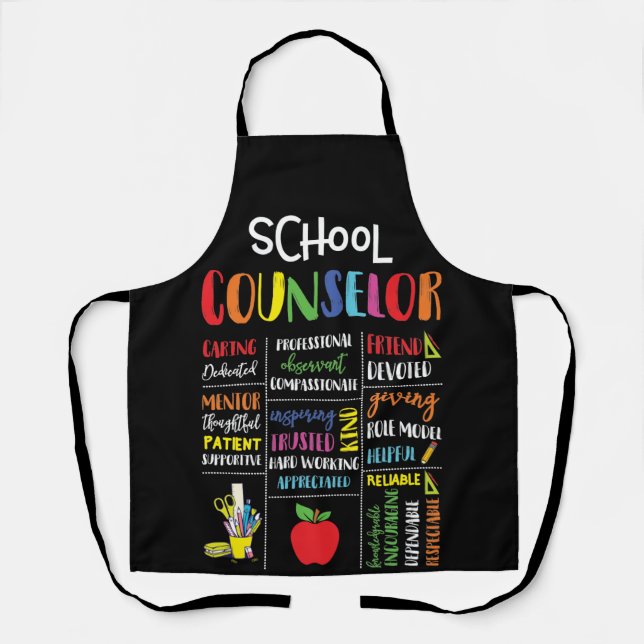 School Counselor Caring Dedicated Friend Devoted Apron (Front)